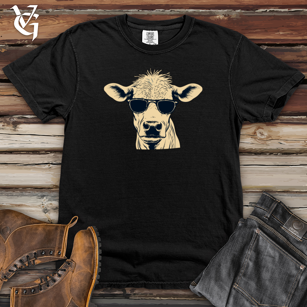 Viking Goods Retro Shades Cow 01 Heavy Cotton Comfort Colors Tee Black / L