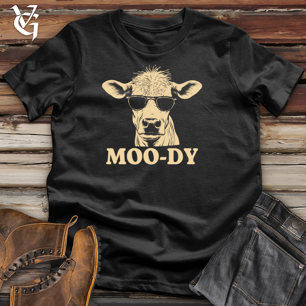 Viking Goods Retro Shades Cow Cotton Tee Black / L