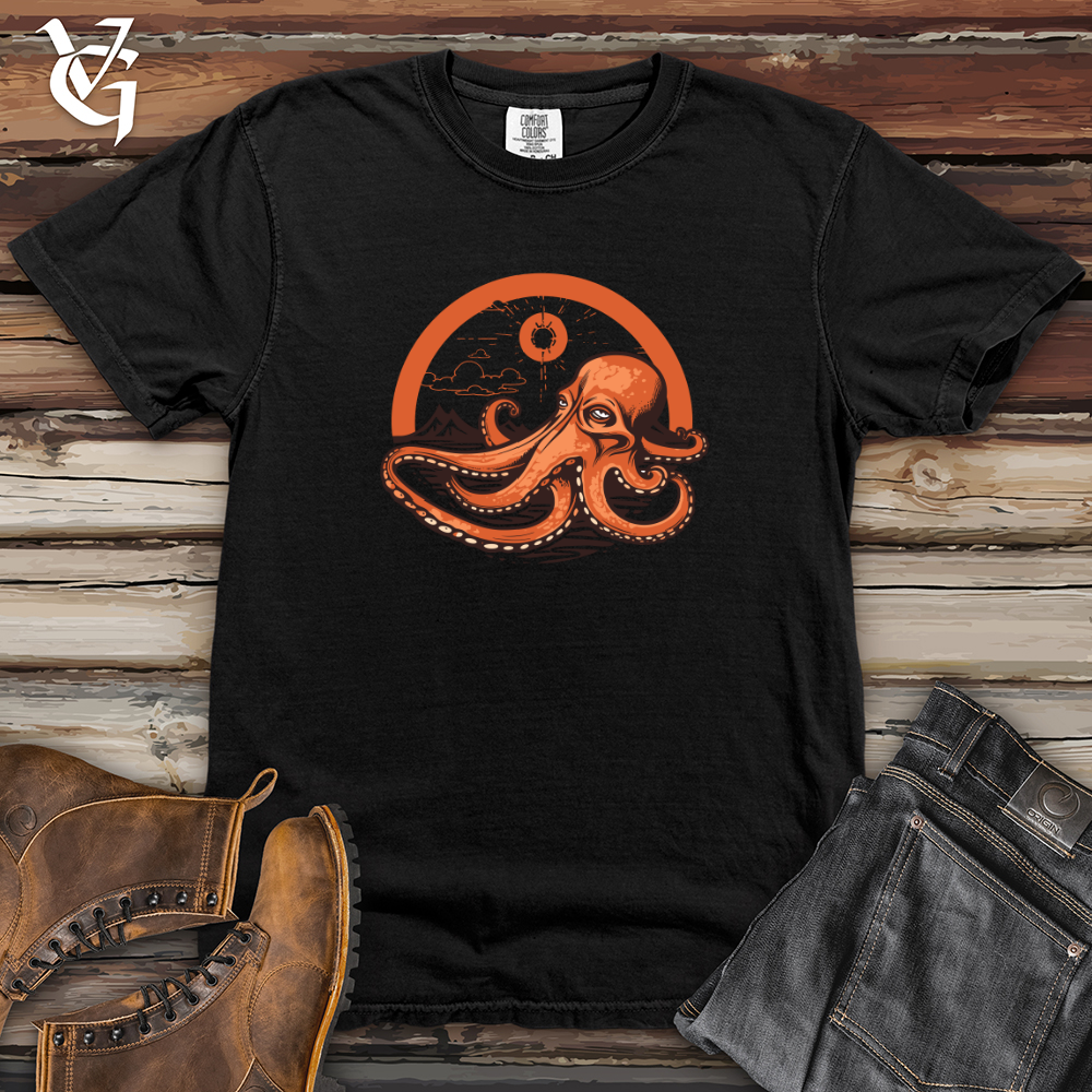Viking Goods Retro Sleeping Octopus 01 Heavy Cotton Comfort Colors Tee Black / L