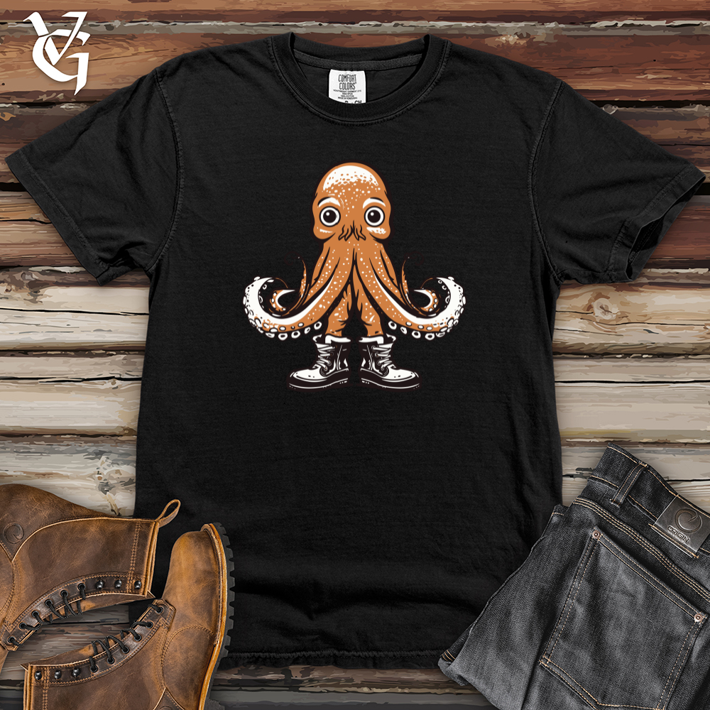 Viking Goods Retro Snow Boot Octopus Heavy Cotton Comfort Colors Tee Black / L