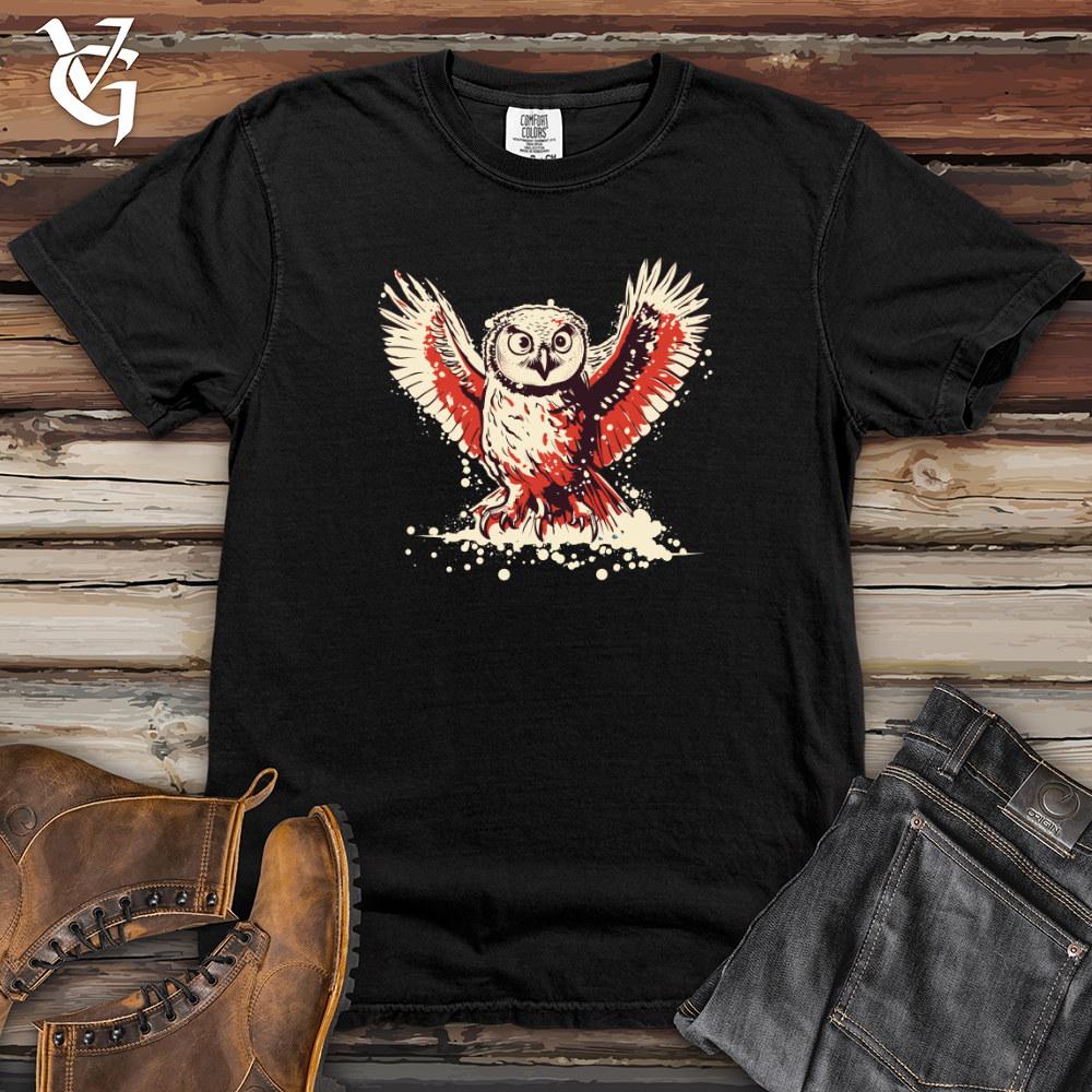Viking Goods Retro Snowy Owl Heavy Cotton Comfort Colors Tee Black / L
