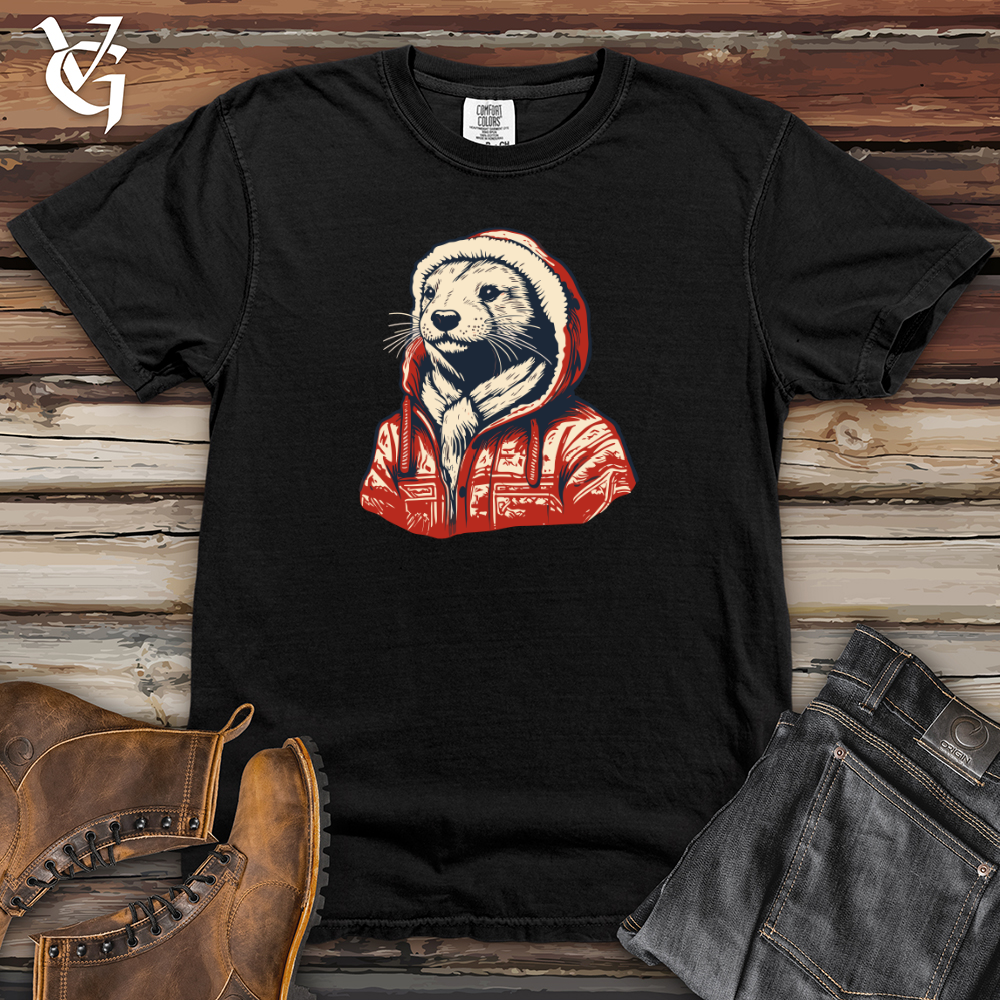 Viking Goods Retro Snuggly Otter Heavy Cotton Comfort Colors Tee Black / L