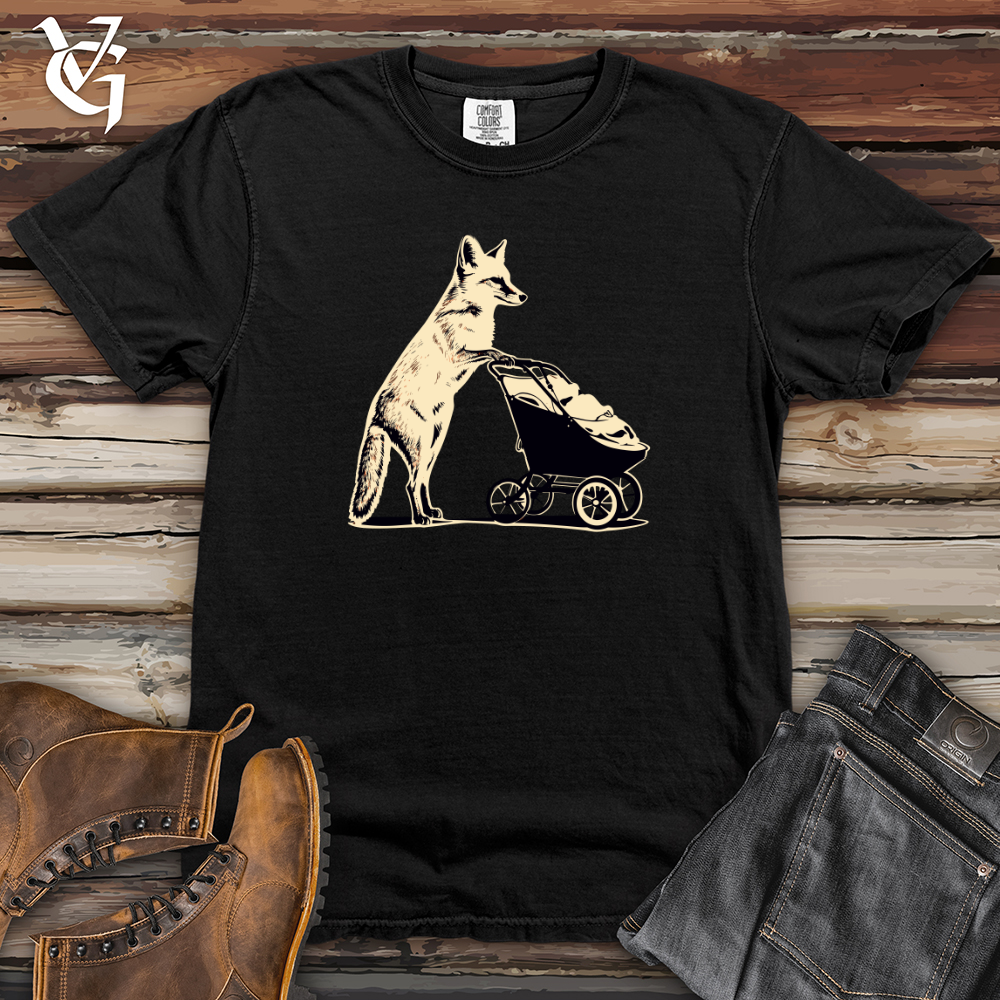 Viking Goods Retro Strolling Fox Heavy Cotton Comfort Colors Tee Black / L