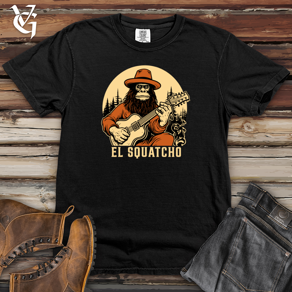 Viking Goods Retro Strumming Squatcho Heavy Cotton Comfort Colors Tee Black / L