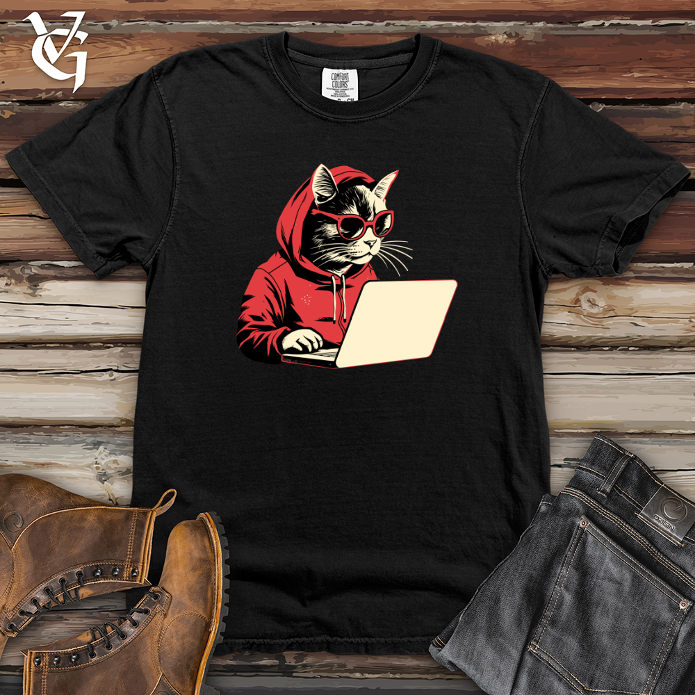 Viking Goods Retro Techy Cat Heavy Cotton Comfort Colors Tee Moss / L