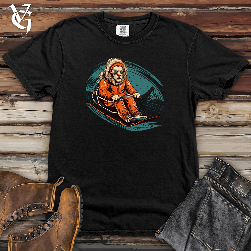 Viking Goods Retro Toboggan Lion Heavy Cotton Comfort Colors Tee Black / L