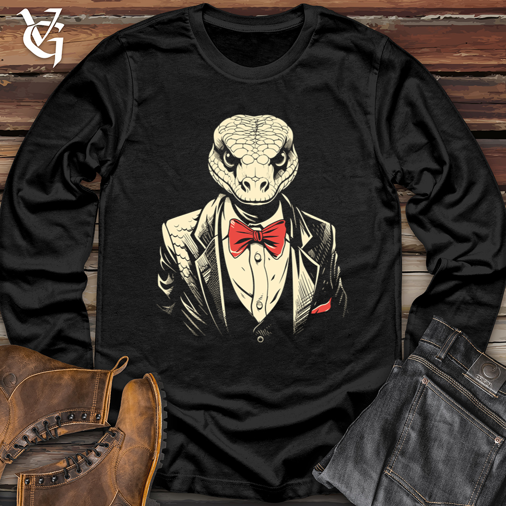 Viking Goods Retro Tuxedo Snake Softstyle Long Sleeve Black / L