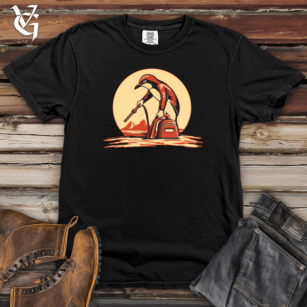 Viking Goods Retro Vacuuming Penguin Heavy Cotton Comfort Colors Tee Black / L