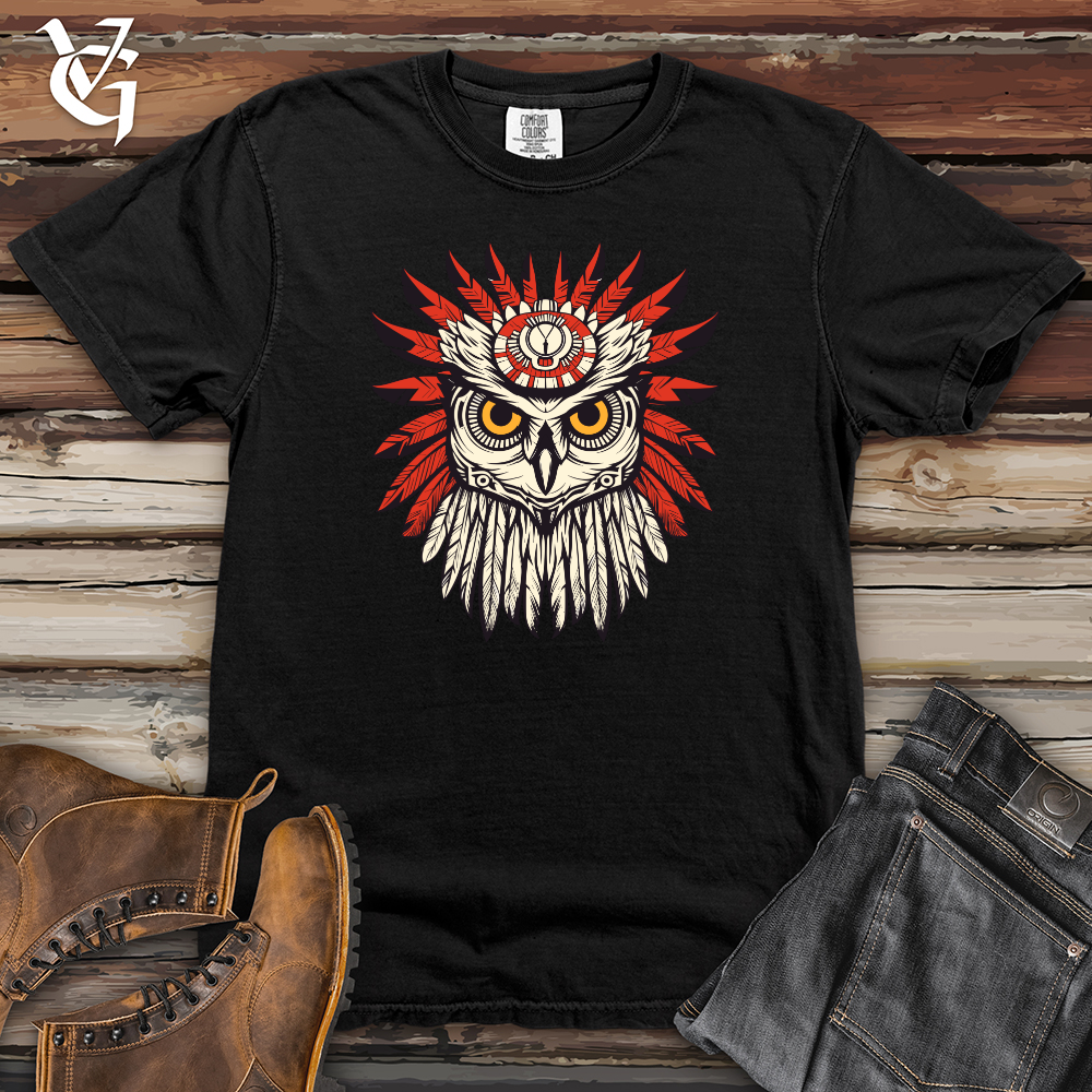 Viking Goods Retrohawk Owl Heavy Cotton Comfort Colors Tee Black / L