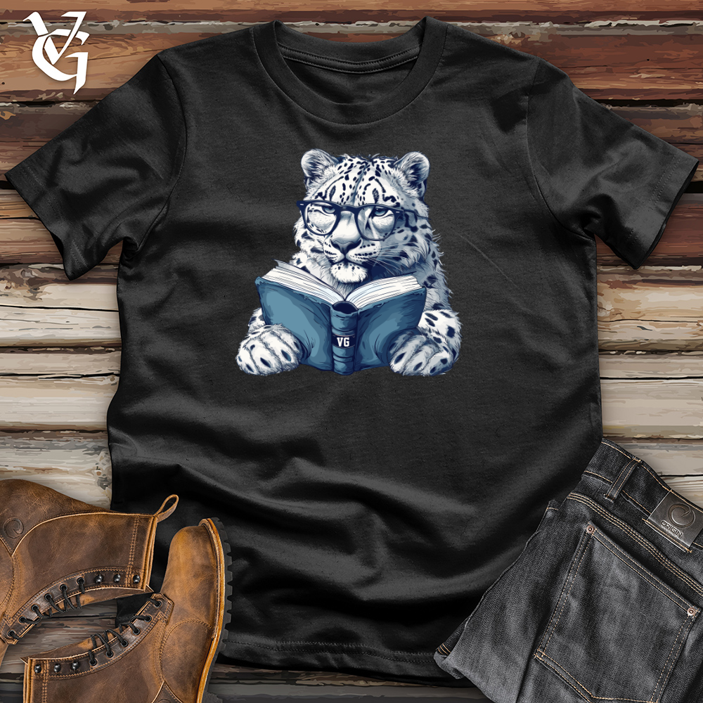 Viking Goods Scholarly Snow Leopard Cotton Tee Black / L