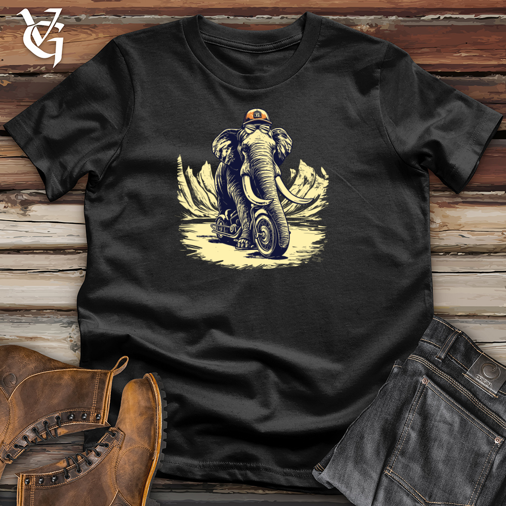 Viking Goods Scooter Adventure Wooly Mammoth Style Cotton Tee Navy / L