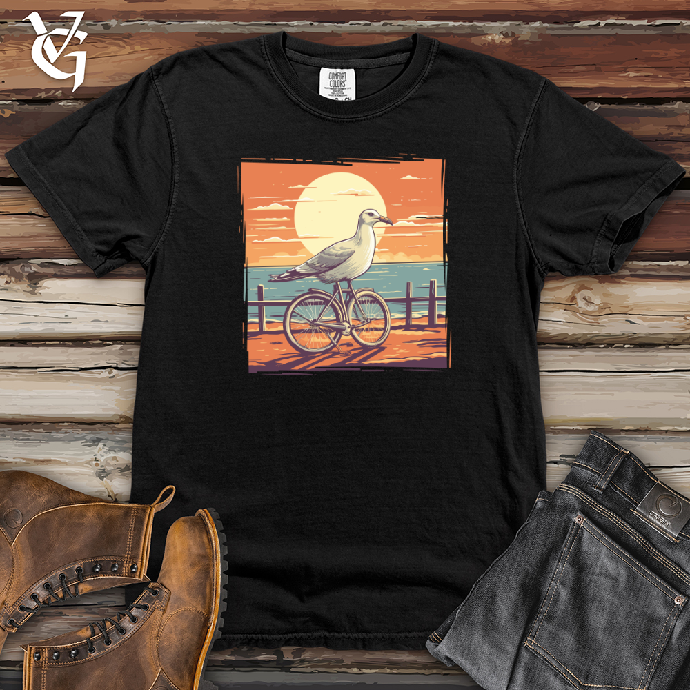 Viking Goods Sea Gull Boardwalk Bicycle Cruise Heavy Cotton Comfort Colors Tee Black / L