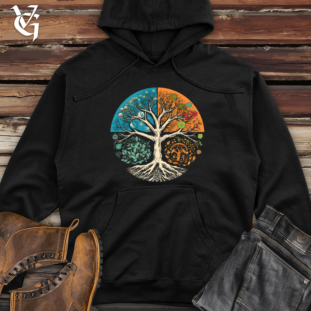 Viking Goods Seasons Tree Cycle Midweight Hooded Sweatshirt Black / L