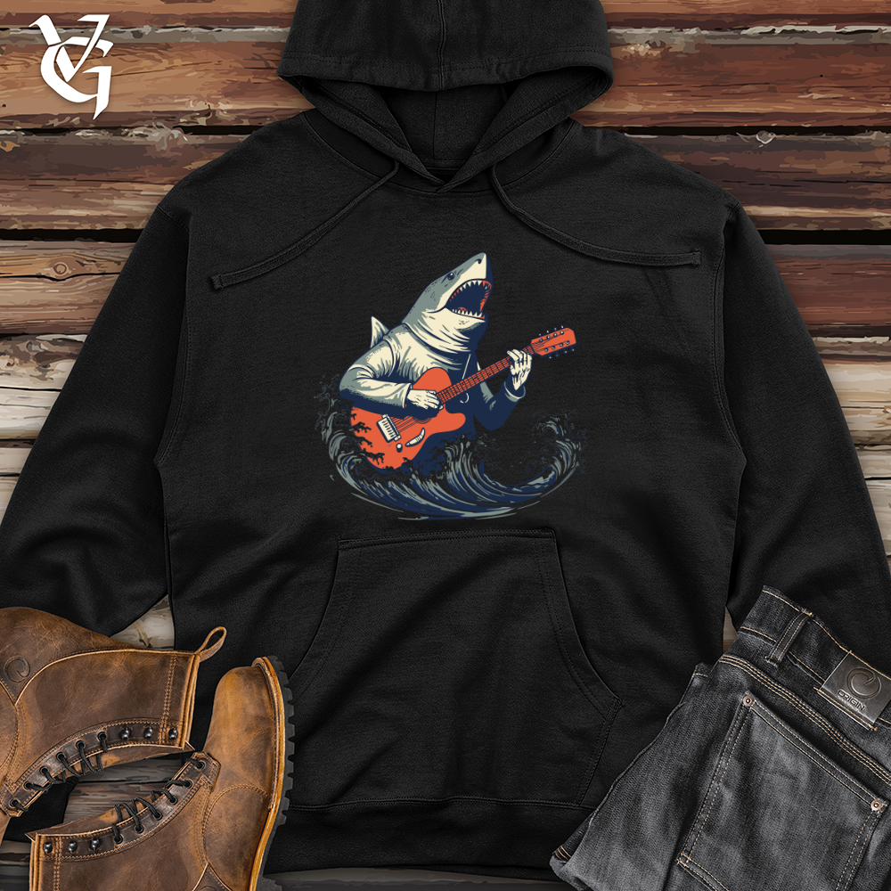 Viking Goods Shark Deep Dive Guitar Groove Midweight Hooded Sweatshirt Black / L