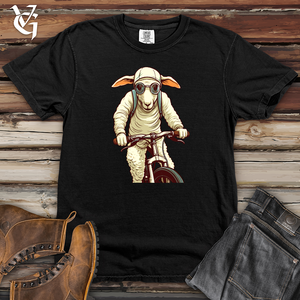 Viking Goods Sheep Pedal Power Cycle Tour Heavy Cotton Comfort Colors Tee Black / L