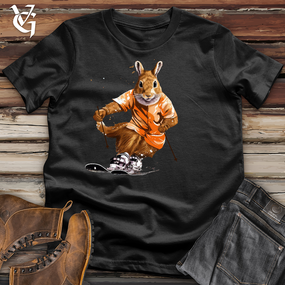 Viking Goods Skiing Squirrel Cotton Tee Black / L