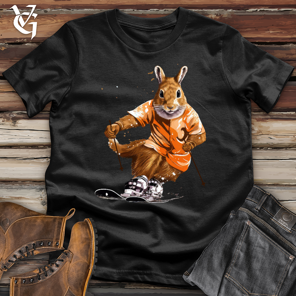 Viking Goods Skiing Squirrel Softstyle Tee Black / L