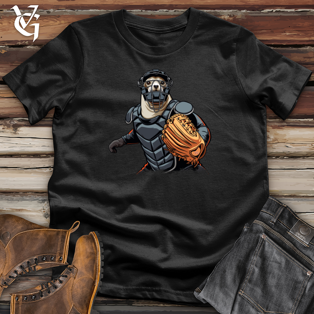 Viking Goods Sloth Baseball Catcher Softstyle Tee Black / L