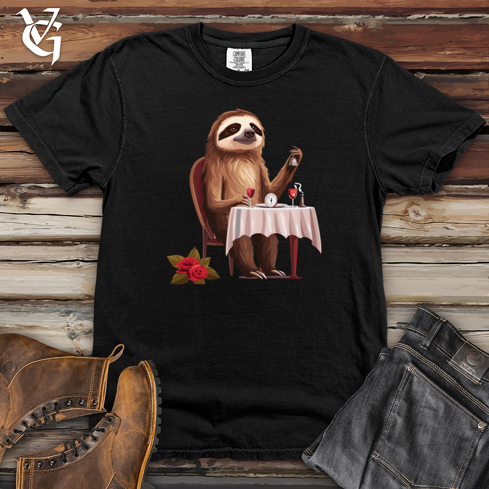 Viking Goods Sloth Fine Dining Heavy Cotton Comfort Colors Tee Black / L