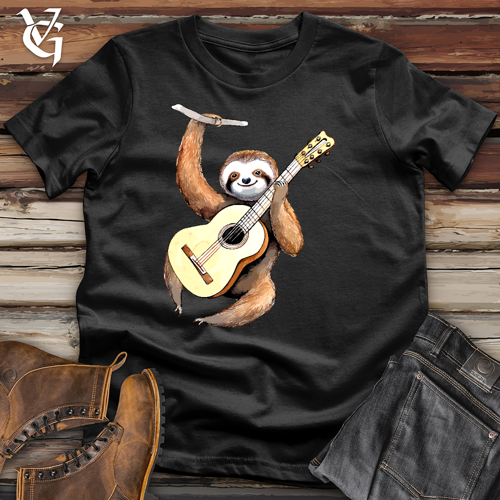 Viking Goods Sloth Guitarist Cotton Tee Black / L