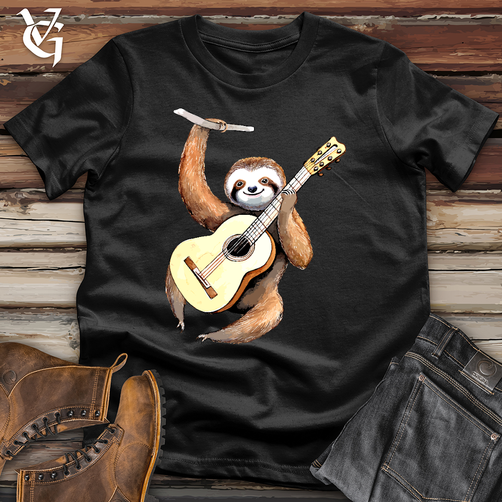 Viking Goods Sloth Guitarist Softstyle Tee Black / L