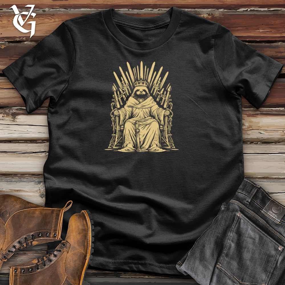 Viking Goods Sloth Regal Throne Cotton Tee Navy / L