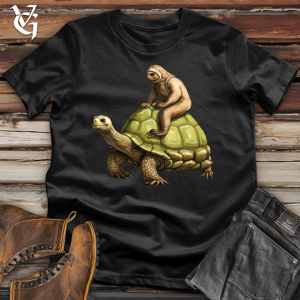 Viking Goods Sloth Riding the Turtle Softstyle Tee Black / L