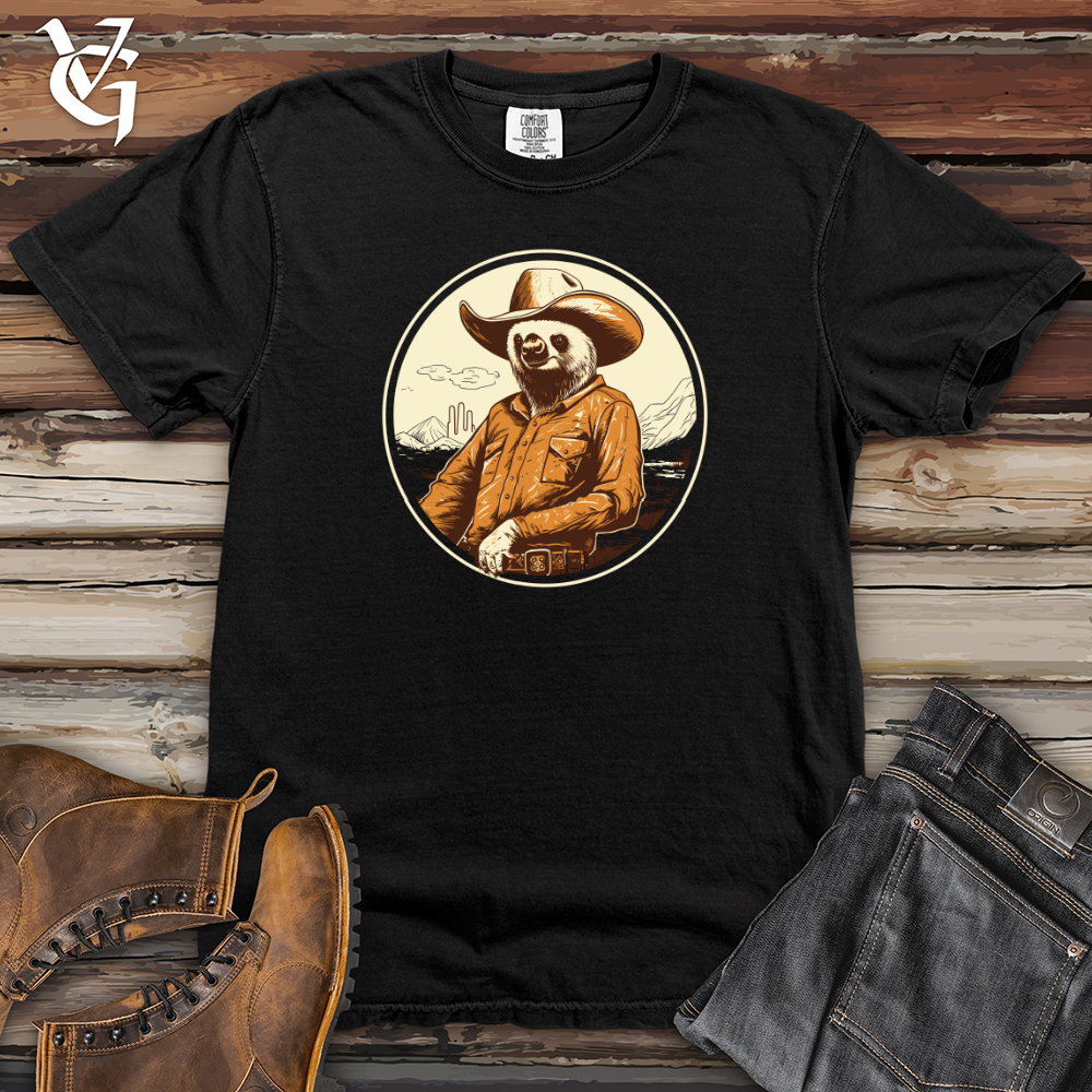 Viking Goods Sloth Slow motion Western Hat Swag Heavy Cotton Comfort Colors Tee Black / L