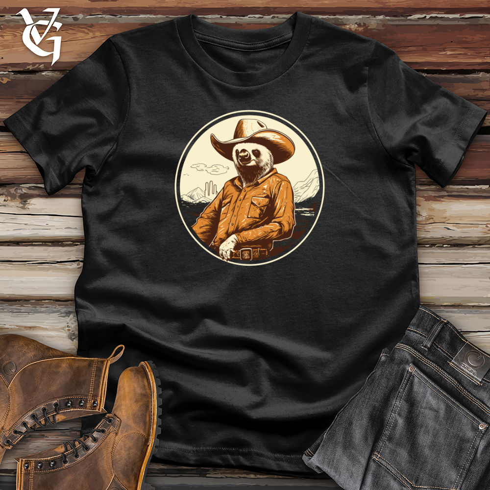 Viking Goods Sloth Slow motion Western Hat Swag Softstyle Tee Black / L