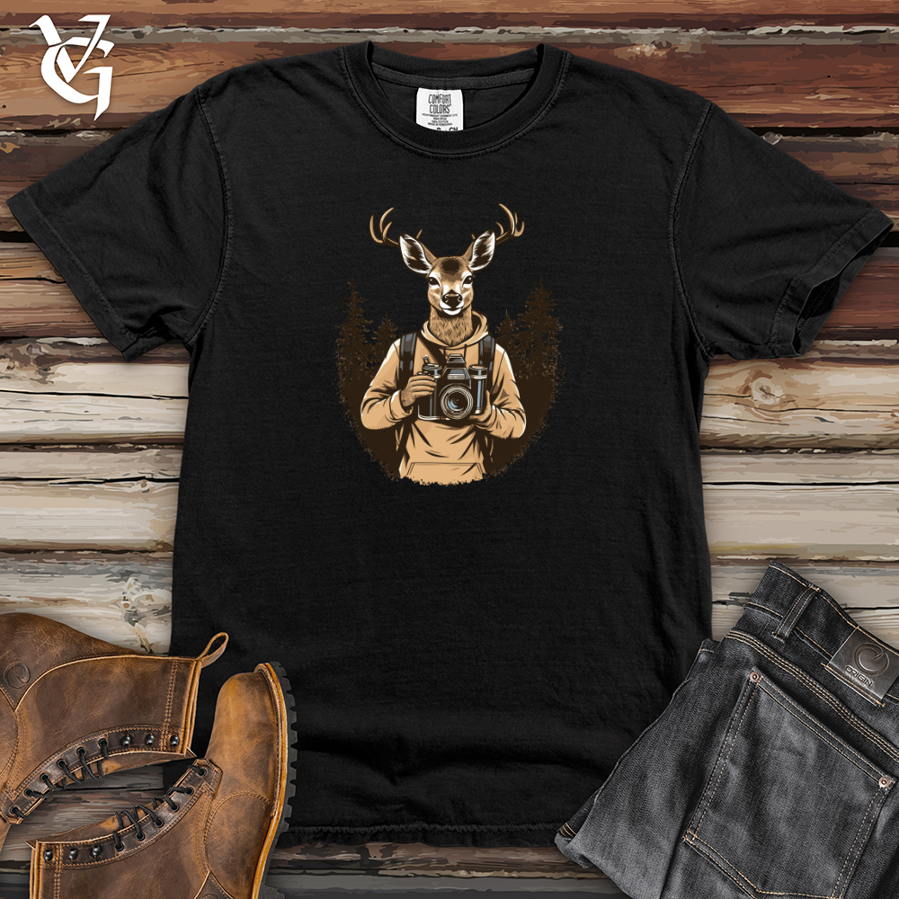 Viking Goods Snapshot Stag Shutterbug Heavy Cotton Comfort Colors Tee Black / L