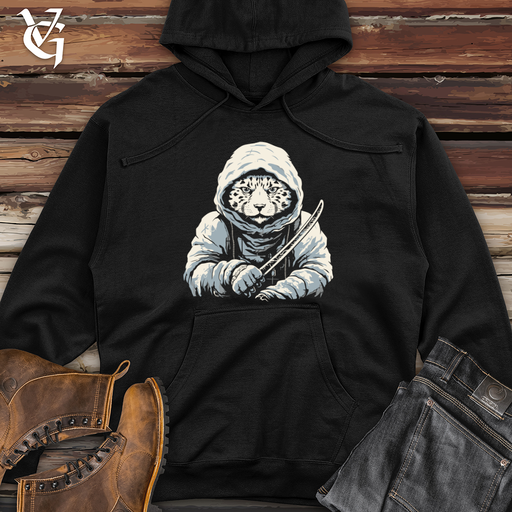 Viking Goods Snow Leopard Samurai Midweight Hooded Sweatshirt Black / L