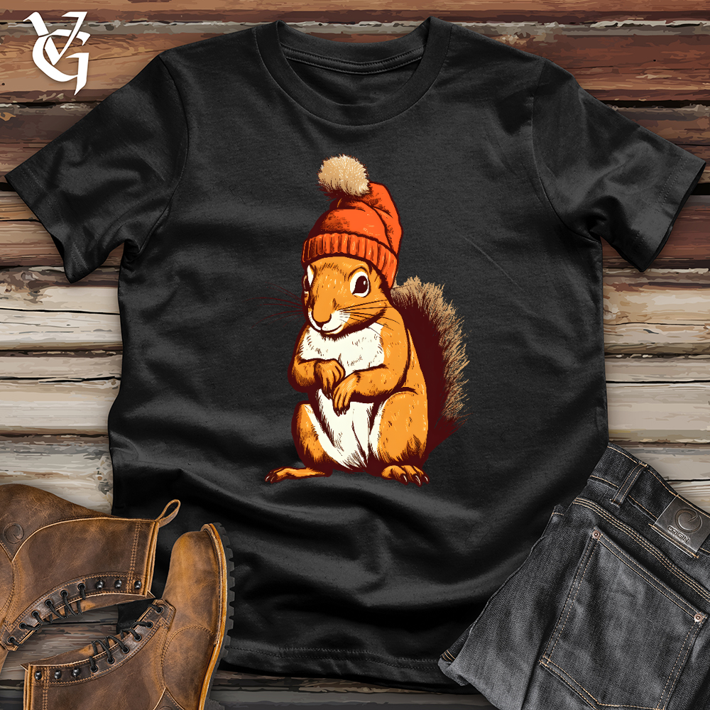 Viking Goods Squirrel Beanie Softstyle Tee Black / L