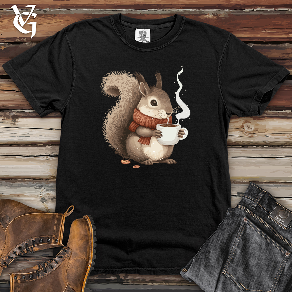 Viking Goods Squirrel Cozy Coffee Heavy Cotton Comfort Colors Tee Black / L