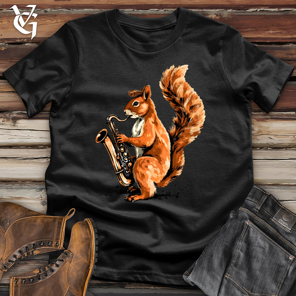 Viking Goods Squirrel Playing the Saxophone Softstyle Tee Black / L