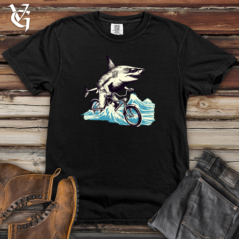 Viking Goods Sunset Shark Ride Heavy Cotton Comfort Colors Tee Black / L