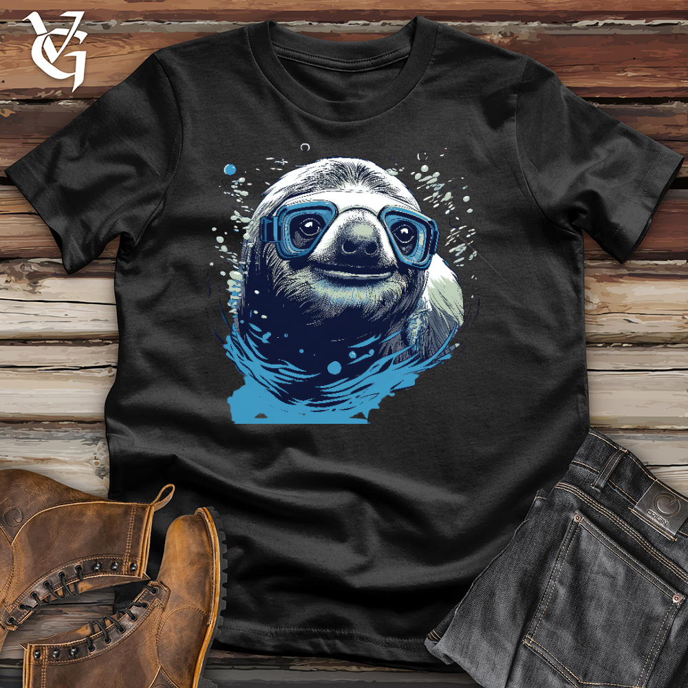 Viking Goods Swimming Sloth Cotton Tee Black / L