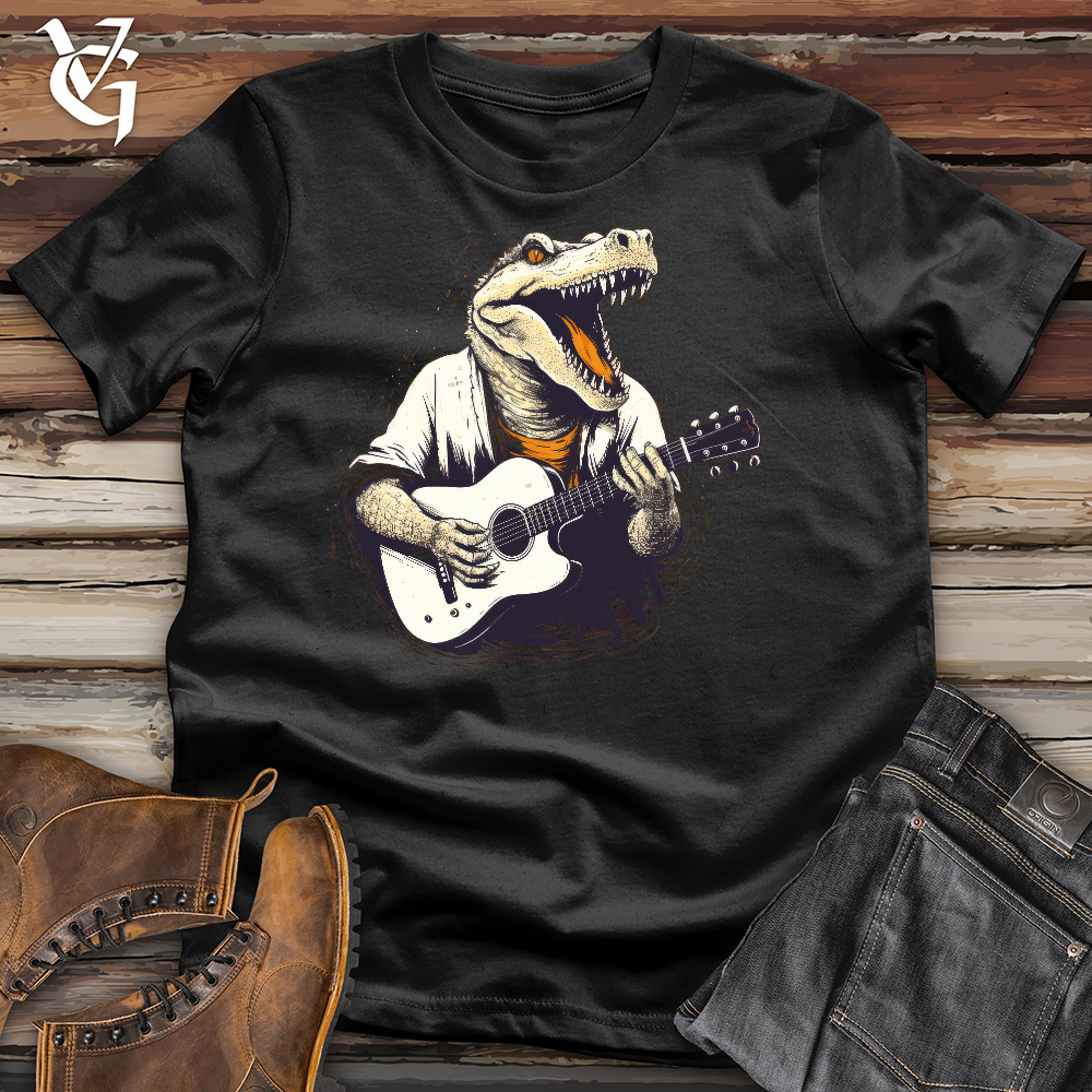 Viking Goods T-rex Guitarist Cotton Tee Black / L