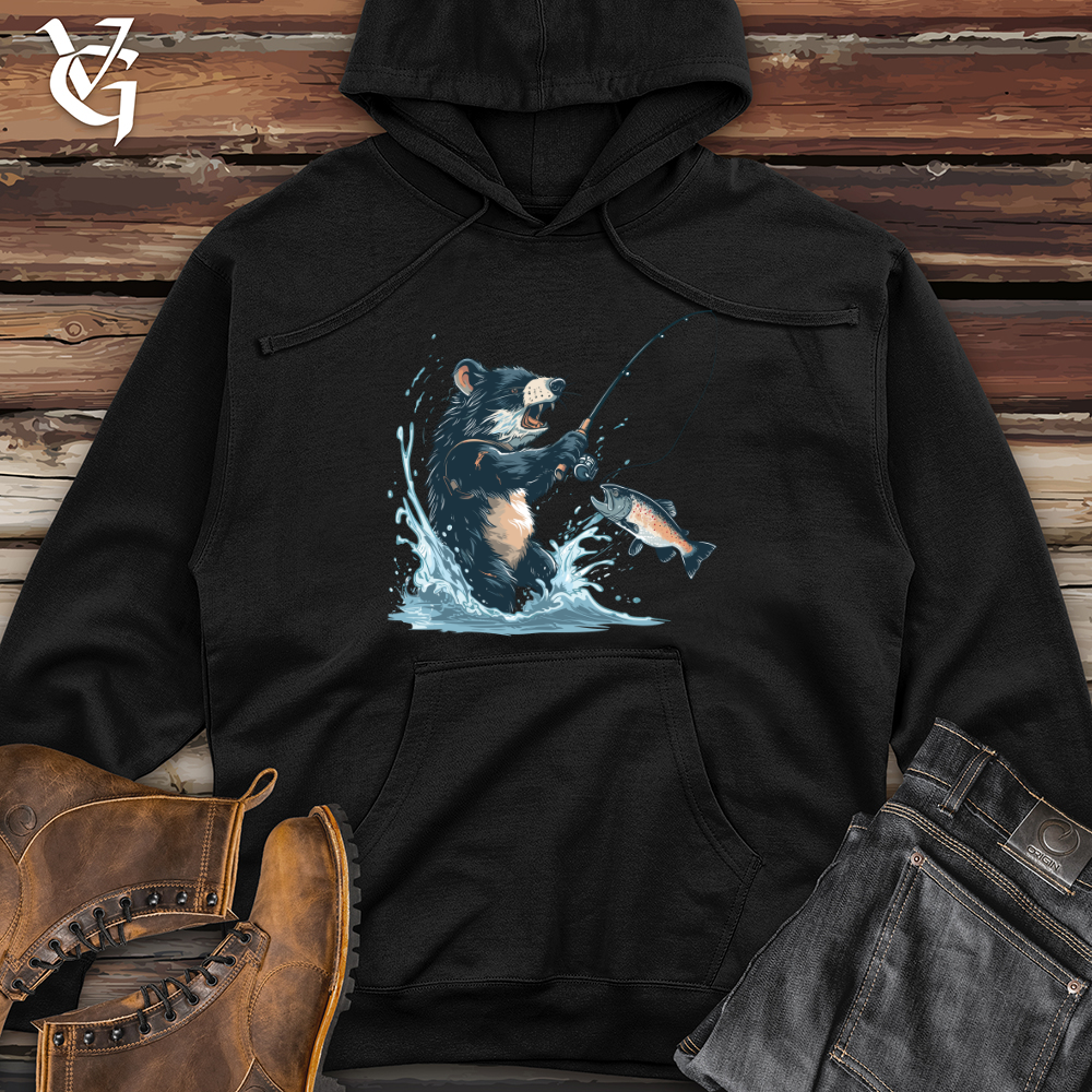 Viking Goods Tasmanian Devil Fishing Midweight Hooded Sweatshirt Army / L