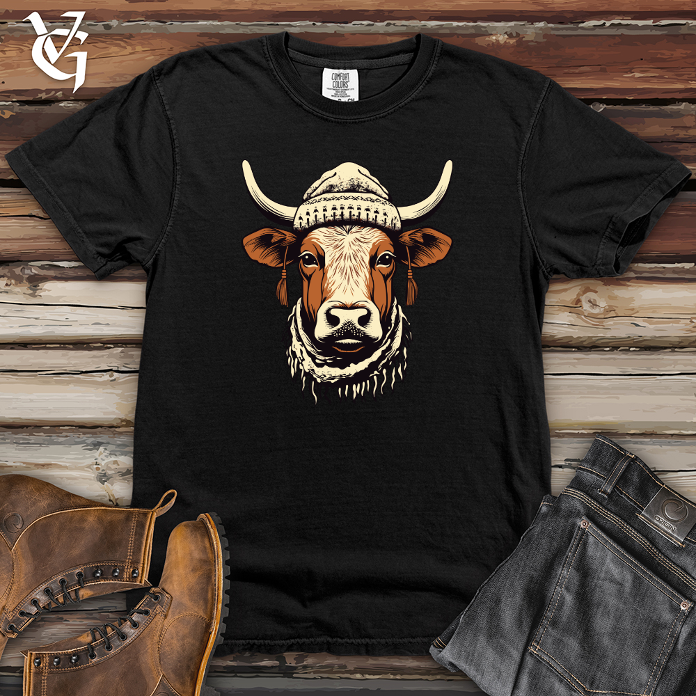 Viking Goods Tassel Topper Cow Heavy Cotton Comfort Colors Tee Black / L