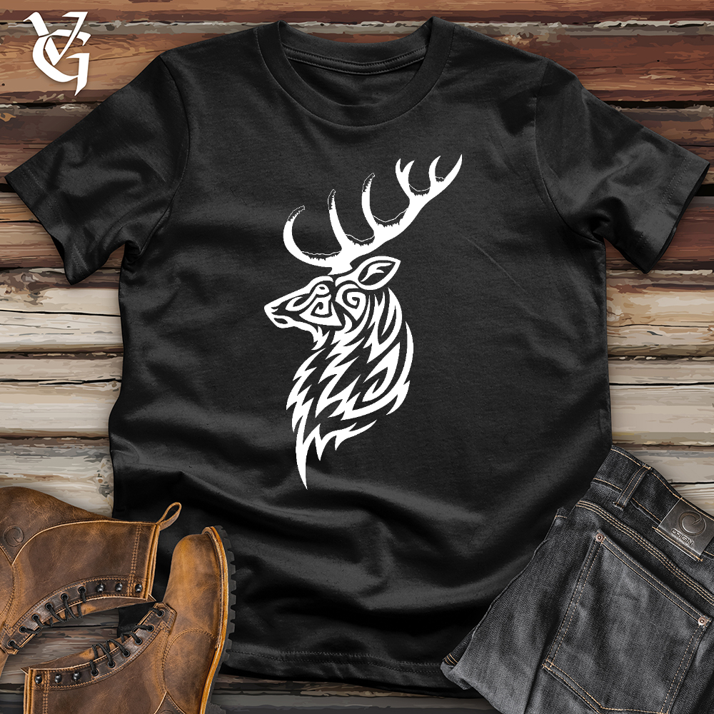 Viking Goods The Snow Buck White Softstyle Tee Black / L