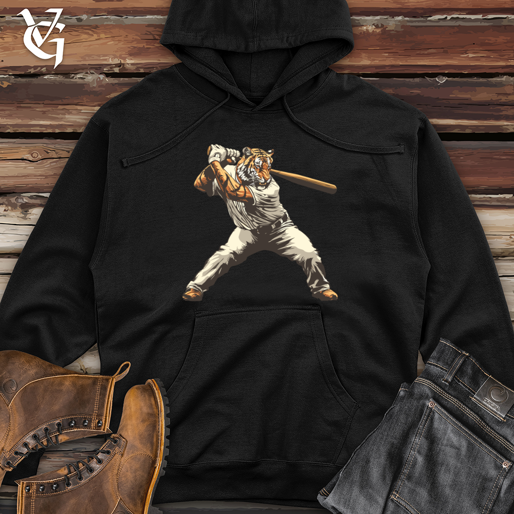 Viking Goods Tiger Slugger Swing Midweight Hooded Sweatshirt Army / L