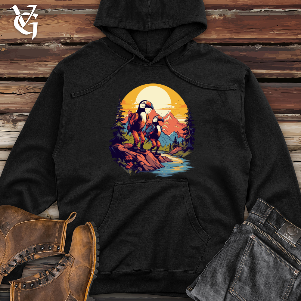 Viking Goods Toucans Hiking Adventure Midweight Hooded Sweatshirt Black / L