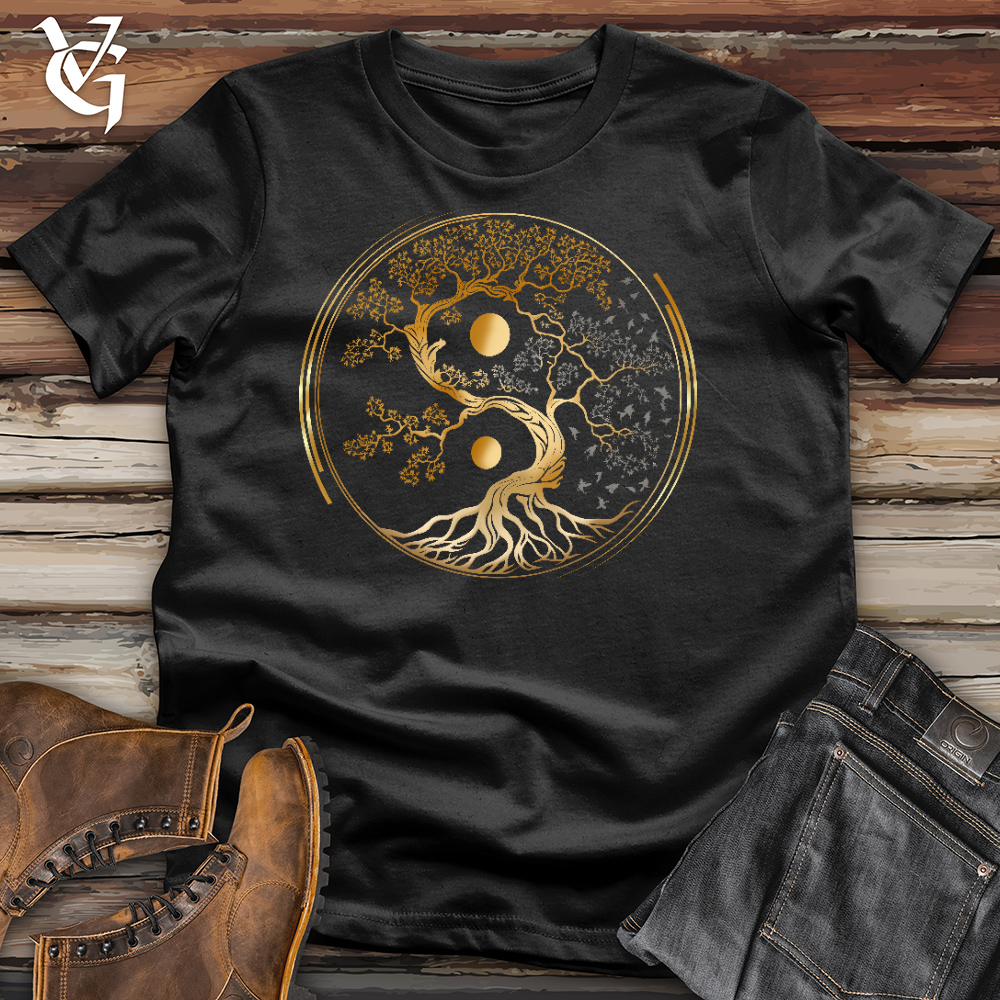 Viking Goods Tree Of Life Yin Yang Cotton Tee Black / L
