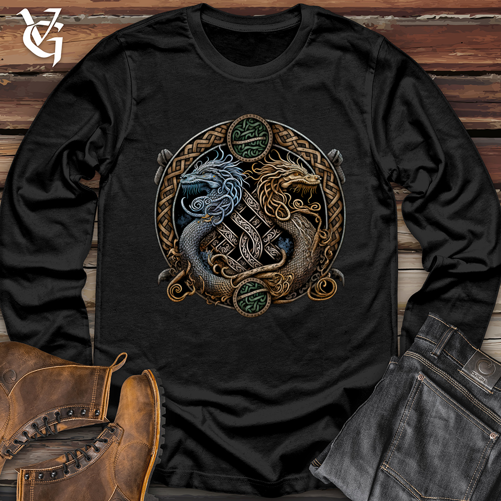 Viking Goods Two Dragons Softstyle Long Sleeve Black / L