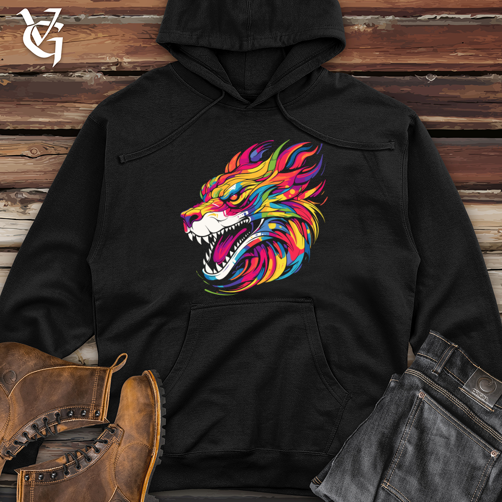 Viking Goods Vibrant Tiger Essence Midweight Hooded Sweatshirt Black / L