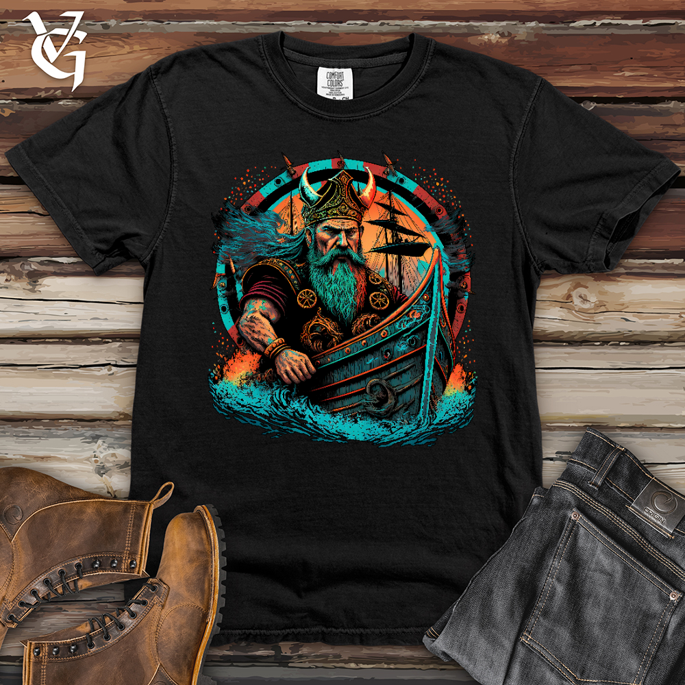 Viking Goods Viking Ship Heavy Cotton Comfort Colors Tee Black / L