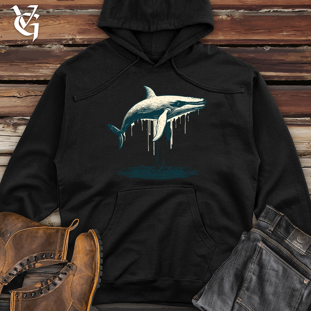 Viking Goods Vintage Arctic Whale Midweight Hooded Sweatshirt Black / L