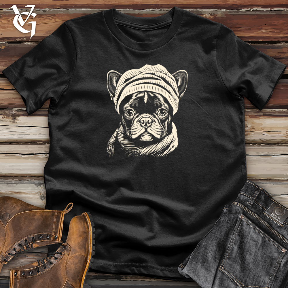 Viking Goods Vintage Beanie Frenchie Softstyle Tee Black / L