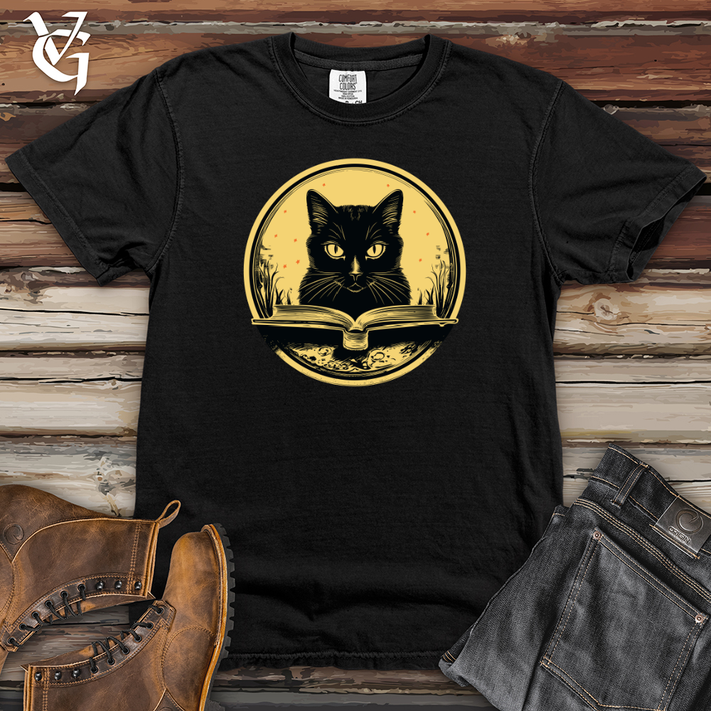 Viking Goods Vintage Bookworm Black Cat Heavy Cotton Comfort Colors Tee Blue Jean / L