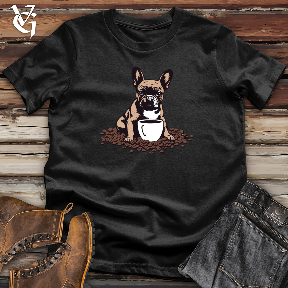 Viking Goods Vintage Coffee Bean Frenchie Softstyle Tee Black / L